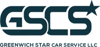 Logo of Greenwich Star Car Service in blue-green colors.